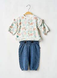 Set pantaloni închidere presată alb SUCRE D'ORGE fille