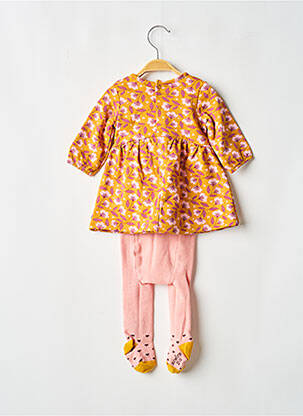 Rochie scurtă mâneci lungi mâneci lungi portocalie SUCRE D'ORGE fată