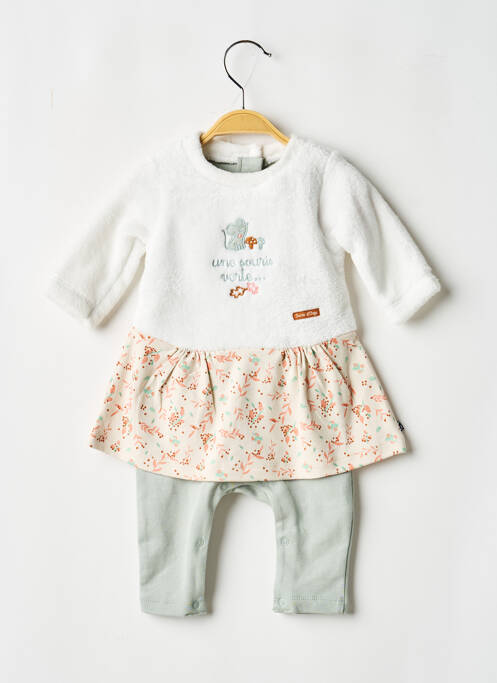 Salopetă-pantalon alb SUCRE D'ORGE fată