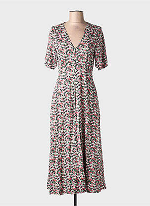 Rochie lungă mâneci scurte mâneci scurte verde WHITE STUFF femeie