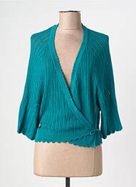 Cardigan petrecut elasticitate verde BLUTSGESCHWISTER femme