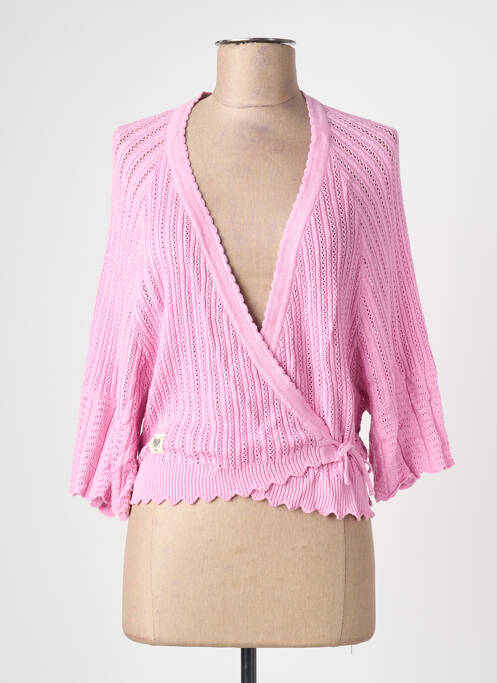 Cardigan petrecut roz BLUTSGESCHWISTER femeie