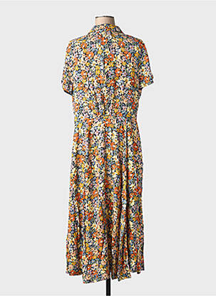 Rochie lungă mâneci scurte mâneci scurte galben EMILYANDFIN femeie