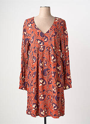 Rochie midi imprimeu floral mâneci lungi portocalie KING LOUIE femeie