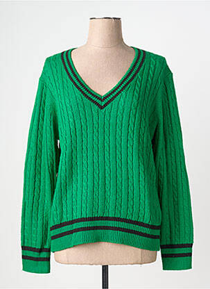 Pulover guler în v mâneci lungi verde KING LOUIE femeie