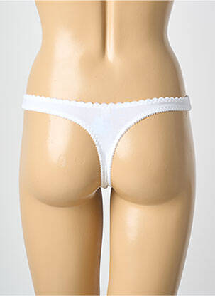 Tanga efect material satinat alb LULUCASTAGNETTE femeie