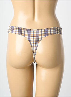 Tanga efect material satinat bej MARIE JO femeie