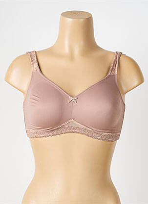 Sutien efect material satinat sutien cupe întregi cu decolteu înalt maro ROSA FAIA femeie