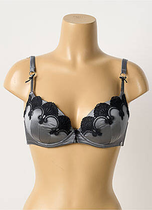 Sutien efect material satinat top sutien push-up gri MILLESIA femeie
