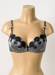 Sutien efect material satinat top sutien push-up gri MILLESIA femme