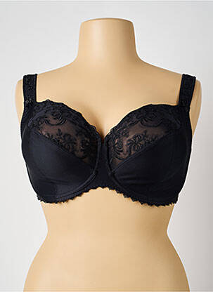 Sutien efect material satinat sutien cupe întregi cu decolteu înalt negru ROSA FAIA femeie