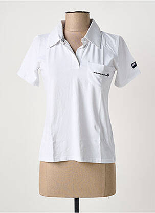 Polo broderie mâneci scurte alb THE HAKADANCE femeie