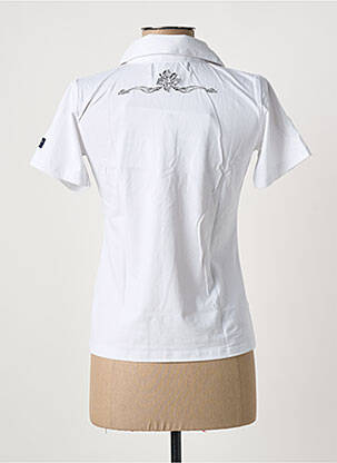Polo broderie mâneci scurte alb THE HAKADANCE femeie
