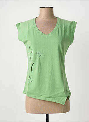 Tricou elasticitate mâneci scurte verde CLOUD'S femeie