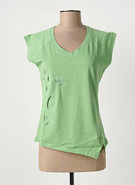 Tricou elasticitate mâneci scurte verde CLOUD'S femme