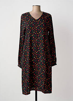 Rochie midi imprimeu fantezie mâneci lungi negru AGATHE & LOUISE femeie