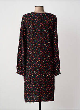 Rochie midi imprimeu fantezie mâneci lungi negru AGATHE & LOUISE femeie