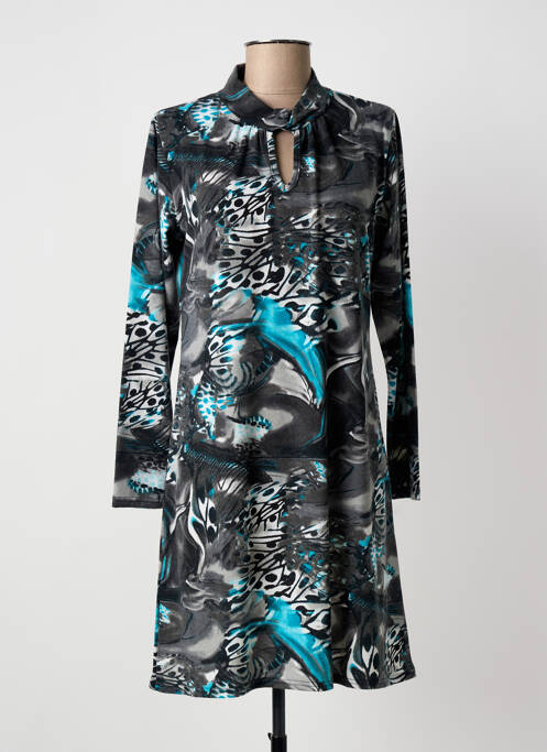 Rochie scurtă mâneci lungi mâneci lungi gri MARBLE femme