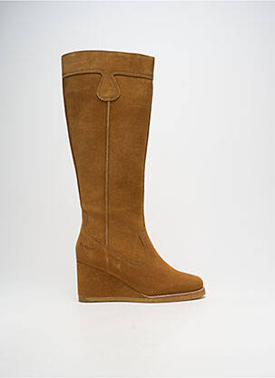 Cizme nubuc toc de 7 la 9 cm maro KICKERS femeie
