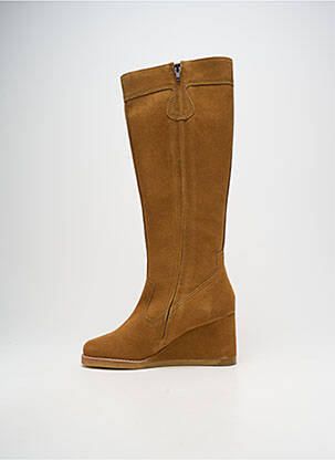 Cizme nubuc toc de 7 la 9 cm maro KICKERS femeie