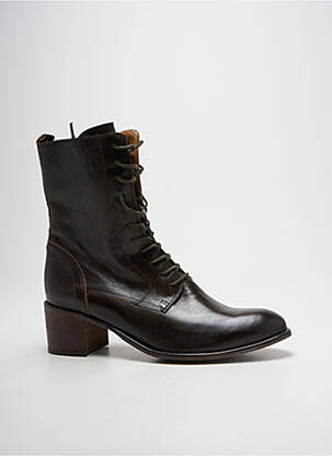 Botine/ghete material neted toc de 4 la 6 cm verde ALIWELL femeie