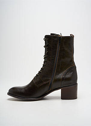 Botine/ghete material neted toc de 4 la 6 cm verde ALIWELL femeie