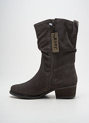 Botine/ghete nubuc toc de 4 la 6 cm gri JANA femeie