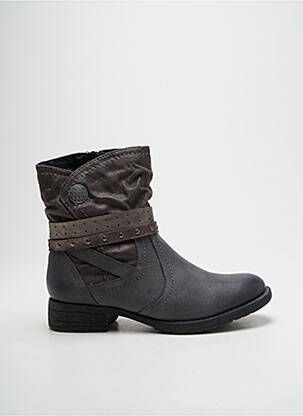 Botine/ghete material neted toc plat până la 3 cm gri JANA femeie
