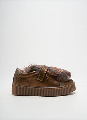 Adidași material neted toc de 4 la 6 cm maro GIOSEPPO femeie