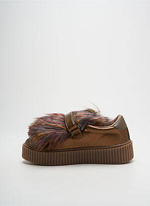 Adidași material neted toc de 4 la 6 cm maro GIOSEPPO femeie