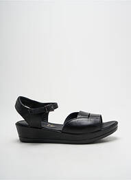 Sandale/pantofi decupați material neted toc de 4 la 6 cm negru ALIWELL femeie