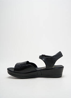 Sandale/pantofi decupați material neted toc de 4 la 6 cm negru ALIWELL femeie