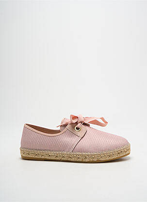 Espadrile țesătură satinată toc plat până la 3 cm roz LA MAISON DE L'ESPADRILLE femeie