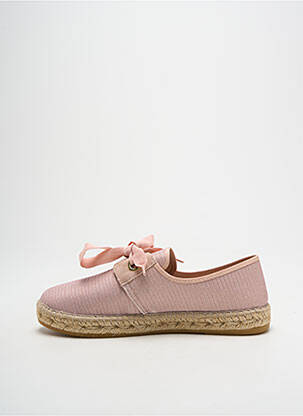 Espadrile țesătură satinată toc plat până la 3 cm roz LA MAISON DE L'ESPADRILLE femeie