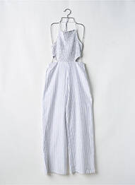 Salopetă-pantalon guler rotund fără mâneci alb TIFFOSI fille