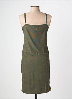 Rochie scurtă croială cambrată bretele subțiri verde HBT femeie