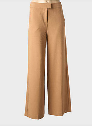 Pantalon larg țesătură crep talie înaltă maro B.YOUNG femeie