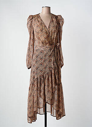 Rochie lungă mâneci lungi mâneci lungi roz MORGAN femeie