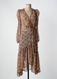 Rochie lungă mâneci lungi mâneci lungi roz MORGAN femeie