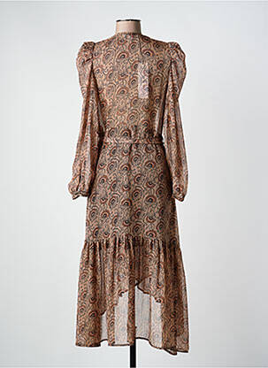 Rochie lungă mâneci lungi mâneci lungi roz MORGAN femeie