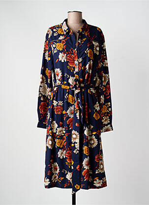 Rochie midi imprimeu floral mâneci lungi albastru FREEMAN T.PORTER femeie