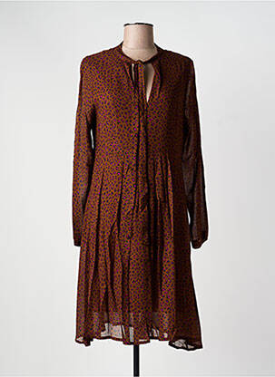 Rochie midi mâneci lungi mâneci lungi maro NINATI femeie