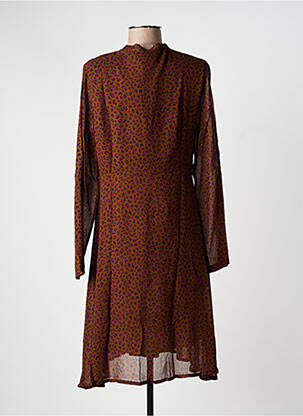Rochie midi mâneci lungi mâneci lungi maro NINATI femeie