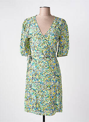 Rochie midi imprimeu floral mâneci scurte galben FREEMAN T.PORTER femeie