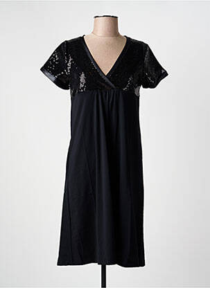 Rochie midi mâneci scurte mâneci scurte negru HBT femeie