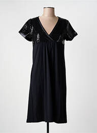 Rochie midi mâneci scurte mâneci scurte negru HBT femme
