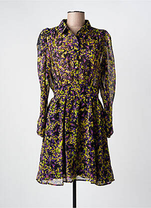 Rochie scurtă mâneci lungi mâneci lungi galben MORGAN femeie