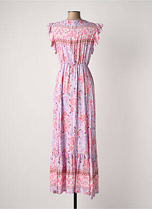 Rochie lungă mâneci scurte mâneci scurte violet LAST QUEEN femeie