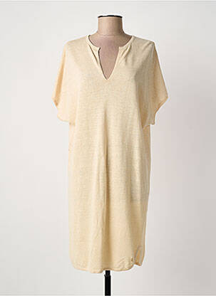 Rochie scurtă mâneci scurte mâneci scurte bej DES PETITS HAUTS femeie