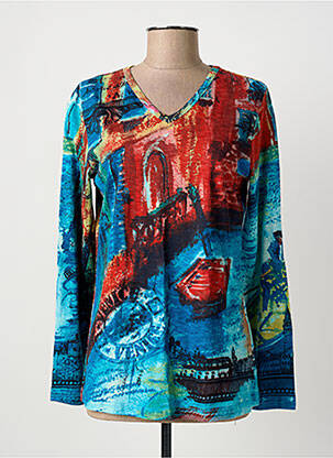 Tricou mâneci lungi mâneci lungi albastru ORIENTIQUE NATURALLY femeie